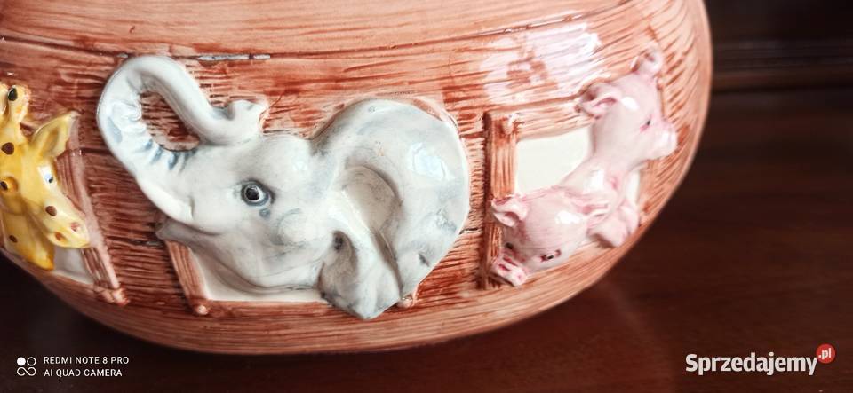 Niezwykła duża ceramiczna waza Arka Noego