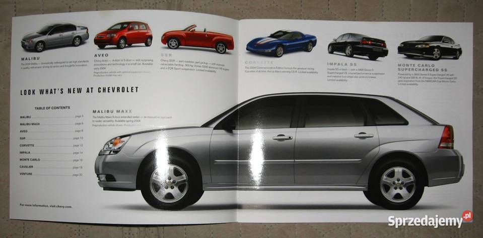 Chevrolet Cars 2004 prospekt katalog Kępice