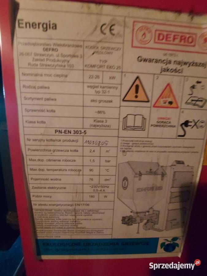 Cześci piec Defro 24 KV klasa 3 Końskie sprzedam