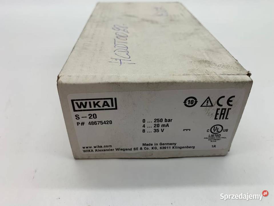 Wika S20 0250 bar 420ma Przetwornik ciśnienia mazowieckie Warszawa