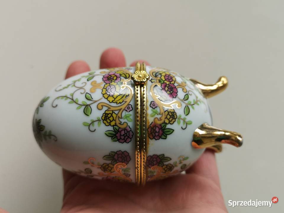 Jajko szkatułka porcelana vintage Toruń