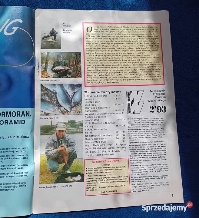 Miesięcznik Wiadomości Wędkarskie numer 2 1993 r
