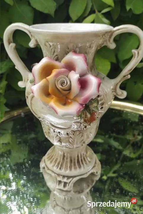CAPODIMONTE włoski wazon w kształcie amfory łódzkie