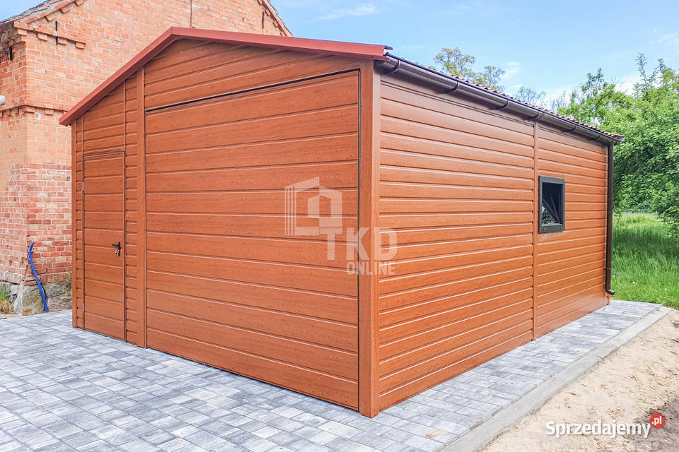 Garaż Blaszany 45x6m Brama Uchylna Drzwi Okno blacha Poznań