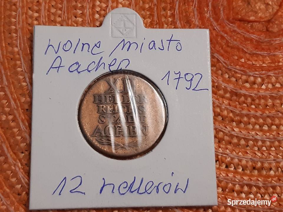 moneta Wolnego Miasta Auchen z 1792r Łomża sprzedam