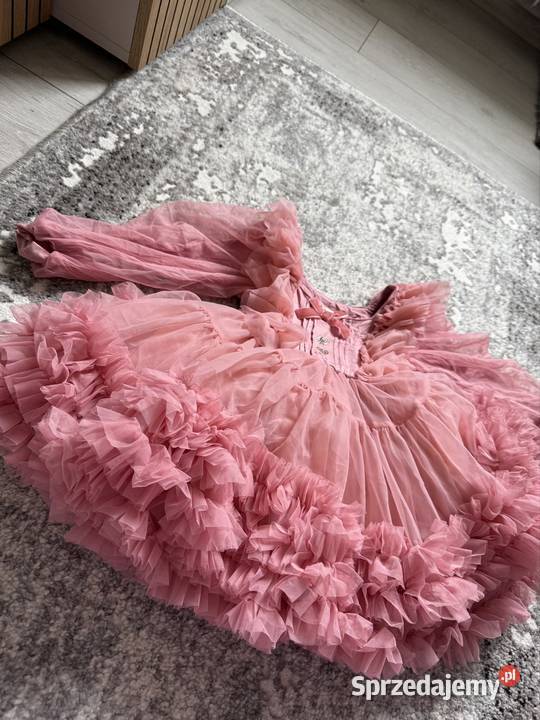 Sukienka tutu księżniczki pudrowy róż 8692 NOWA