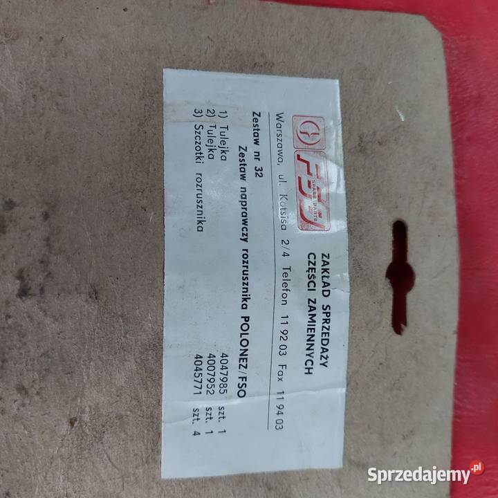 Zestaw naprawczy rozrusznika Fso Polonez Fiat osobowe Piaseczno