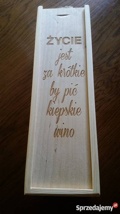 Skrzynka pudelko na wino drewno grawer prezent Czechowice-Dziedzice