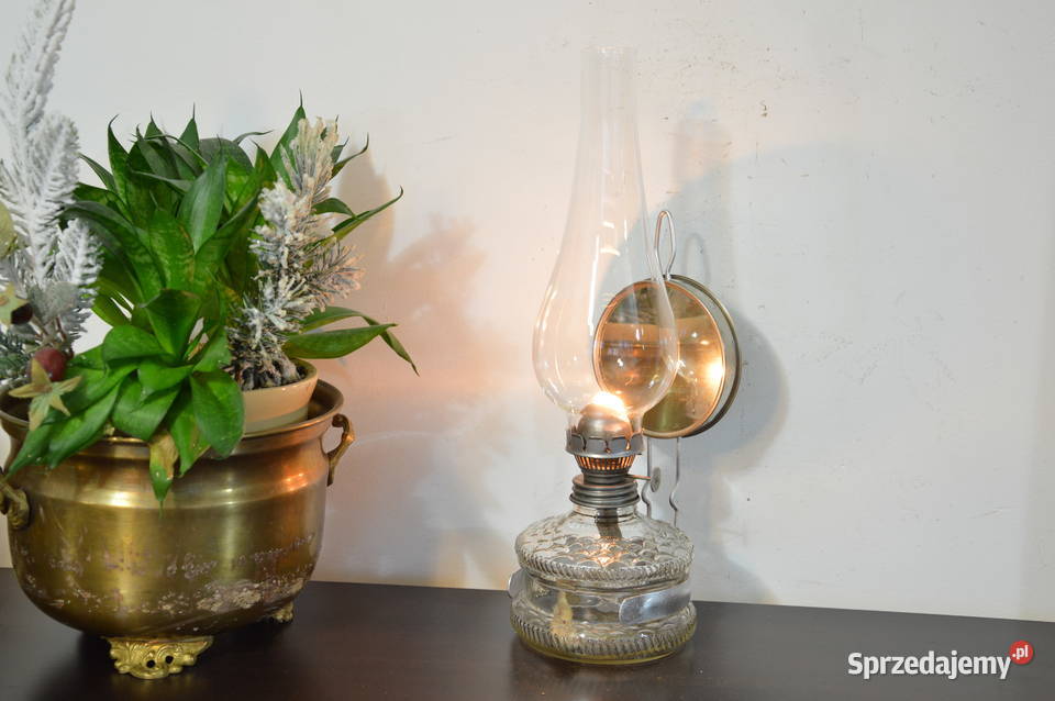 lampa naftowa wisząca stojąca z lusterkiem śląskie Jastrzębie-Zdrój
