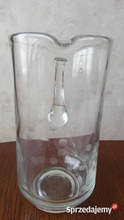 Dzbanek duży szlif ręczny stare szkło PRL podlaskie Białystok sprzedam