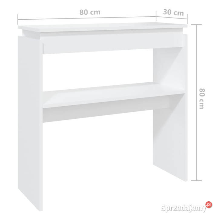 Stolik konsolowy biały 80x30x80 materiał Warszawa