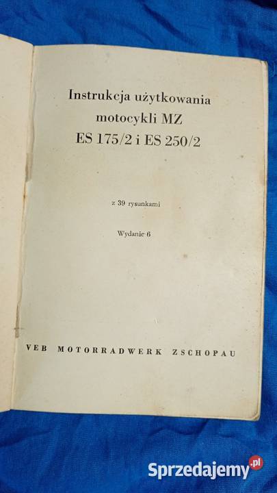 Instrukcja obsługi MZ etz 2502 trophy MZ etz 175 podkarpackie sprzedam