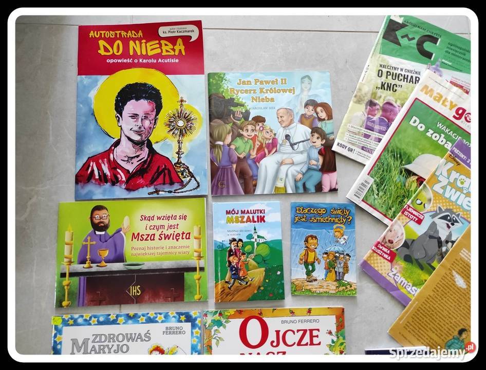 Duży zestaw książek gazet religijnych dzieci Płock