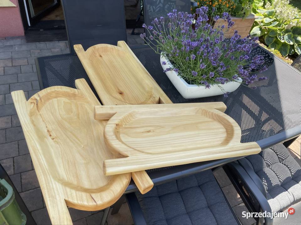 Tacę drewniane Tace i stoliki sprzedam
