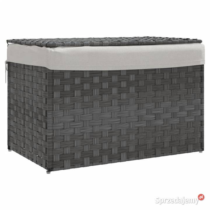vidaXL Kosz na pranie z pokrywą szary 555x35x34