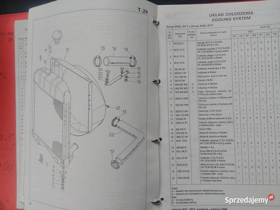 Katalog części do Ursus 35123514 1995 oryginał Pozostałe Lublin