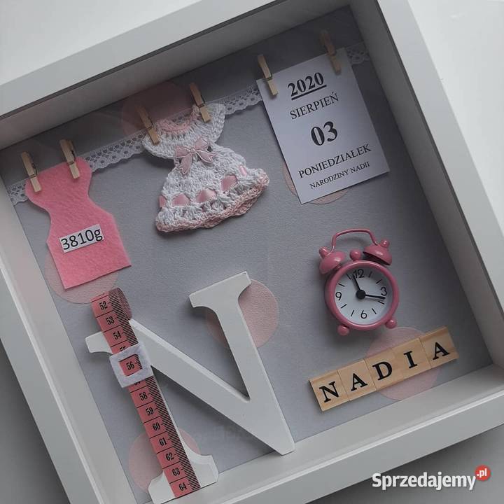 Metryczka 3D ręcznie wykonana Wilkowice