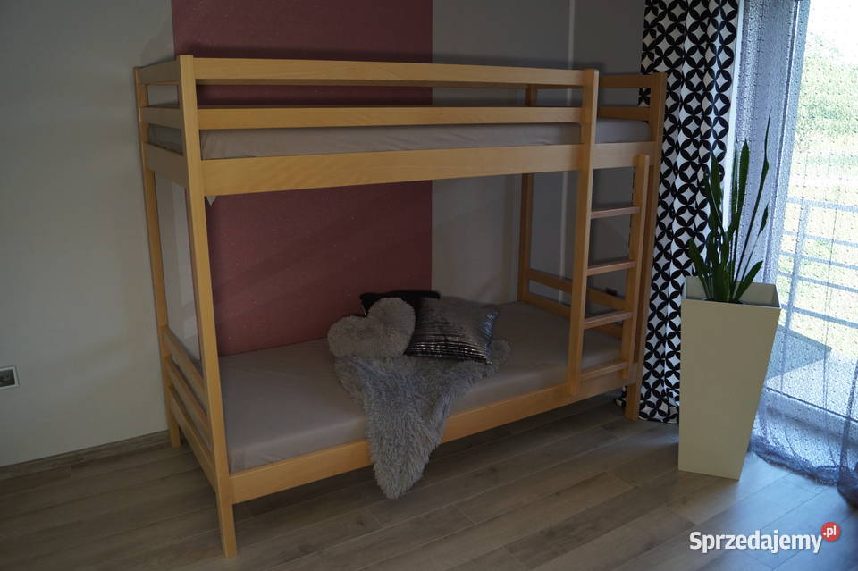 Łóżko piętrowe bukowe lity buk 80x200 Łóżka Warszawa sprzedam