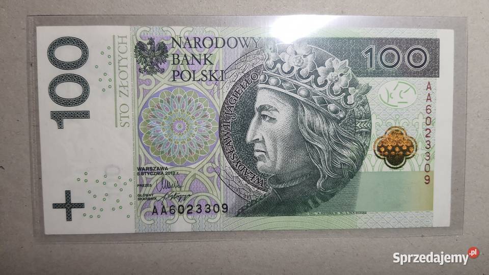 RZADKOŚĆ 100 Złotych 2012 s AA UNC mazowieckie Warszawa
