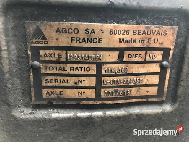 Massey Ferguson 8650 Oś Przednia CZĘŚCI Zwolnica Jastrzębniki