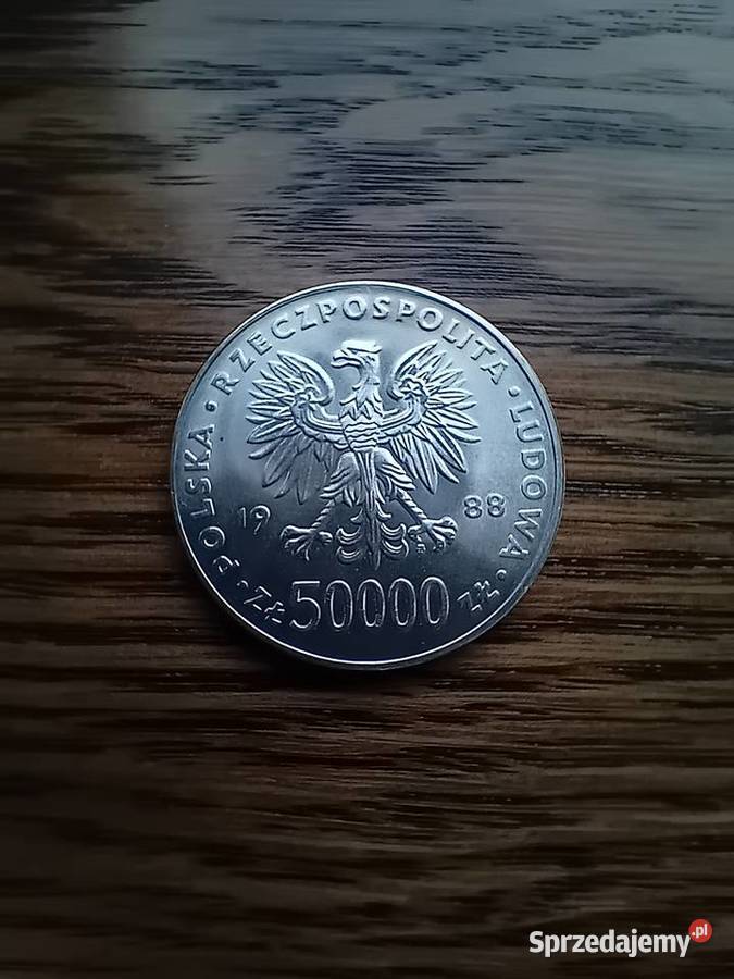Moneta 50000 Józef Piłsudski 1988r Srebro Poznań