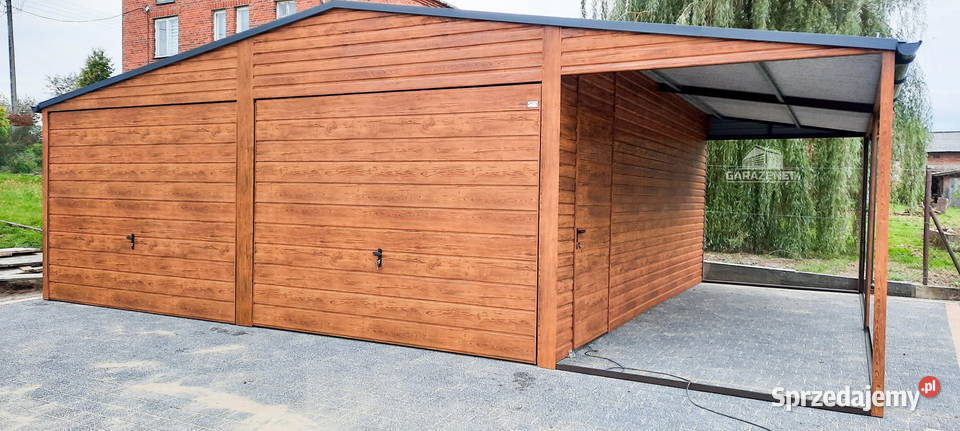 GARAŻ BLASZANY 6m x 6m 2m WIATA DWUSPAD 2x BRAMA Łapanów