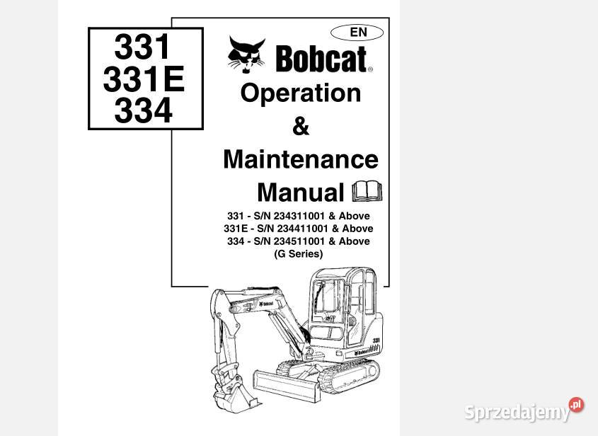 Bobcat 331 331E 334 instrukcja obsługi wysyłka Kielce