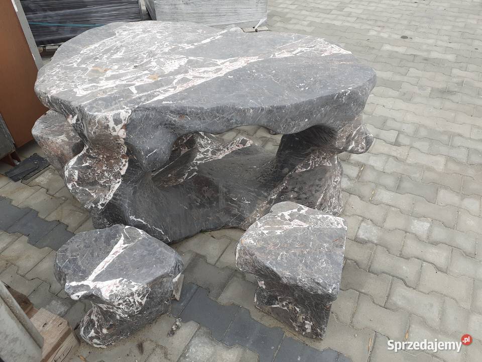 Stół i Krzesła z Naturalnego Kamienia Monolit Wielogóra sprzedam