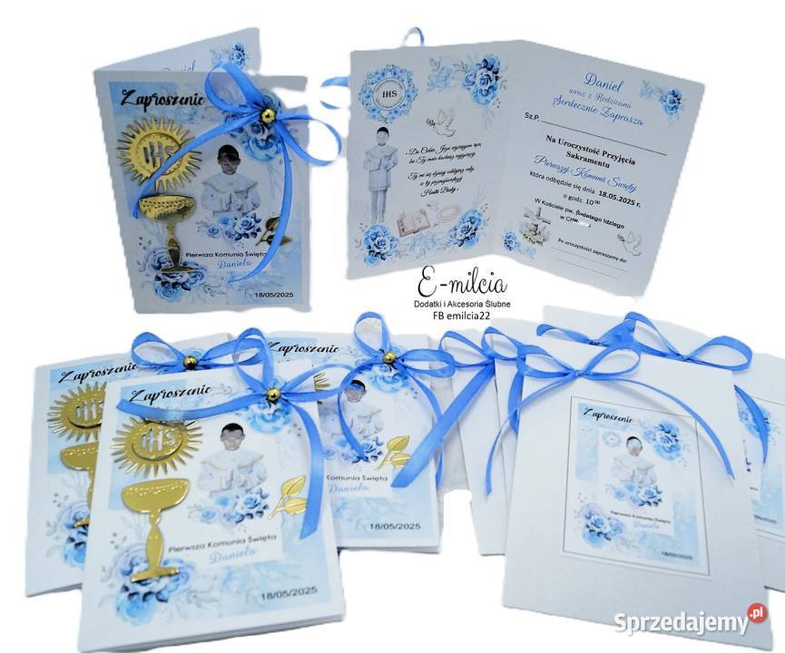 Zaproszenia 3D I Komunia Św spersonalizowane i z lubuskie Zielona Góra sprzedam