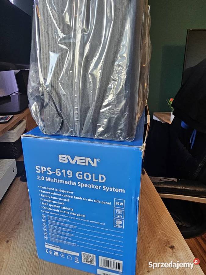 Głośniki 20 Sven SPS619 Gold Drewniana obudowa łódzkie Wieluń