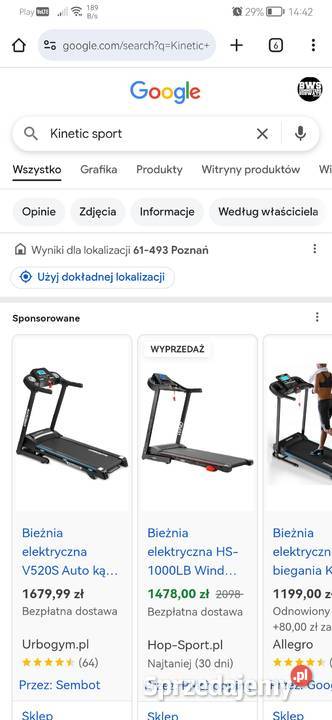 Bieżnia Kinetic Sport Pozostałe Poznań