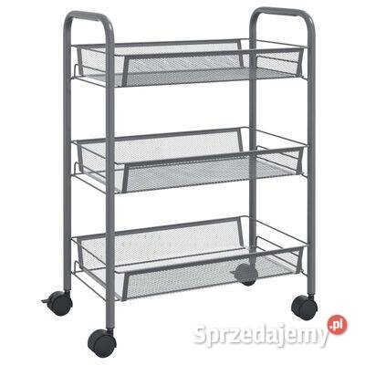 vidaXL 3piętrowy wózek kuchenny szary 46x26x64 Warszawa