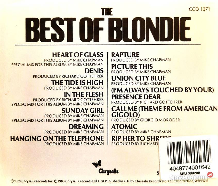Album CD Zespołu BLONDIE The Best of Blondie Wrocław