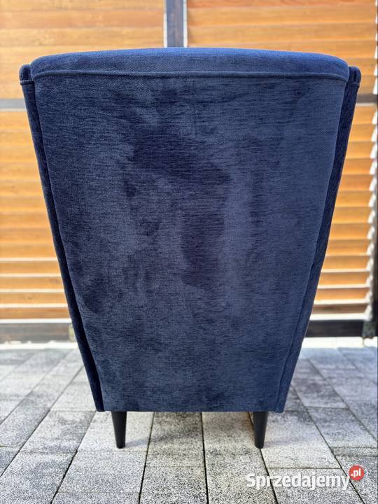 Fotela uszak granatowy welur łódzkie Góra Bałdrzychowska-Kolonia