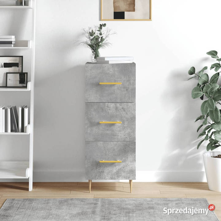 Szafka szarość betonu 345x34x90 materiał