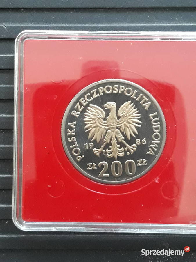 200 Sowa 1986 r Próba mennicze wielkopolskie Konin sprzedam