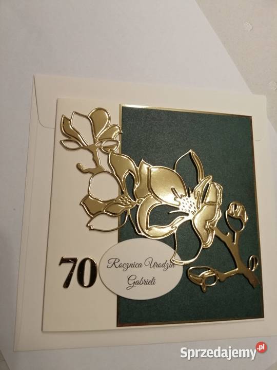 Kartka w kopercie z okazji 70 urodzin Strzebiń