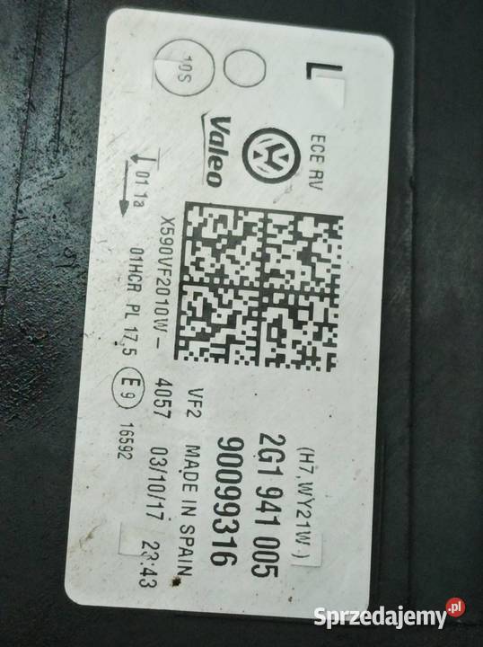 LAMPA PRZÓD LEWA EU 2G1941005 VW Volkswagen Polo