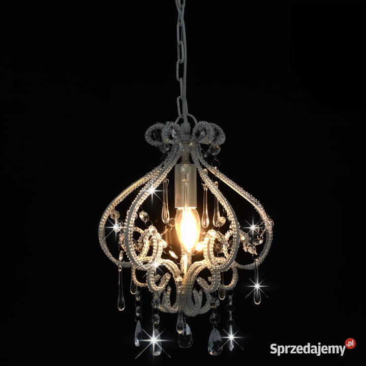 Lampa sufitowa z koralikami biała okrągła E14 mazowieckie Warszawa