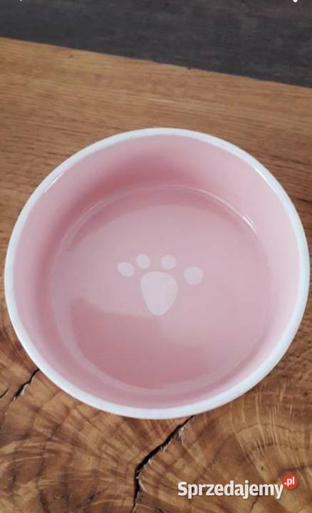Miska ceramiczna kota psa pudrowy róż Wersja Dla psów sprzedam