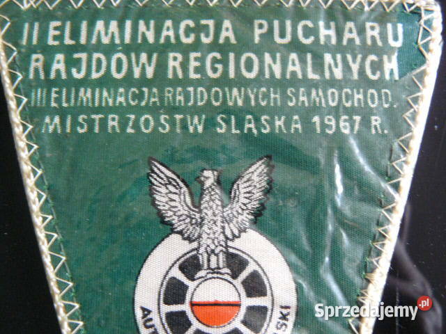 Proporczykplakietka startowa 1 Rajd Slaski 1967 podkarpackie Rzeszów