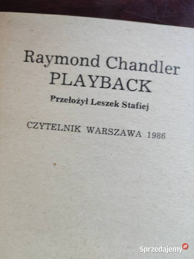 Raymond Chandler Playback Czysta robota Kielce sprzedam