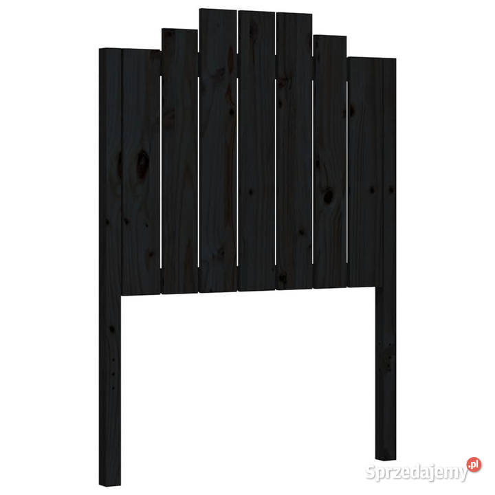 Rama łóżka z wezgłowiem czarna lite drewno 195cm