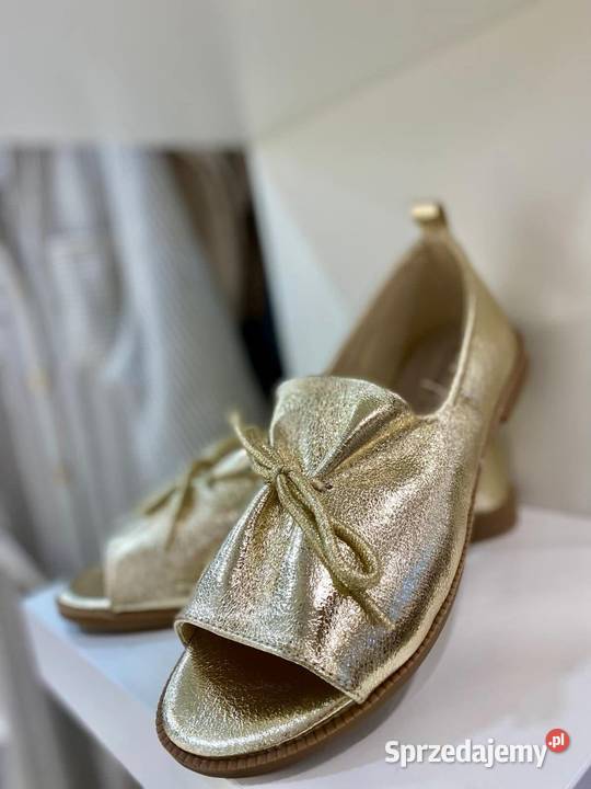 buty damskie saszki sandały złote używane Sandały i klapki mazowieckie Warszawa