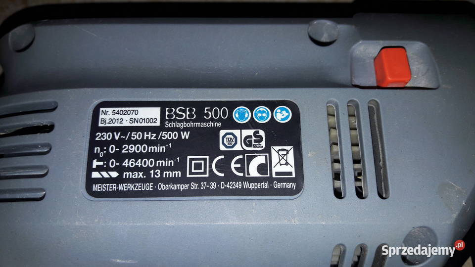 Wiertarka udarowa meister basic BSB 500 Głuchołazy