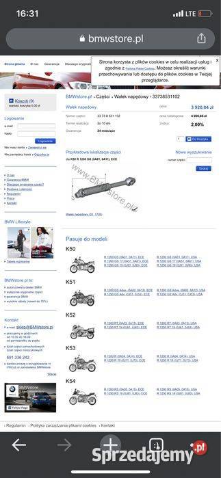 Wał napedowy Bmw R1200 GS R1250 GS R 1200 RS Wał Poznań