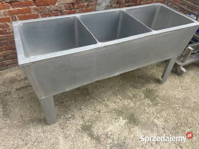 Zlew trzykomorowy aluminiowy