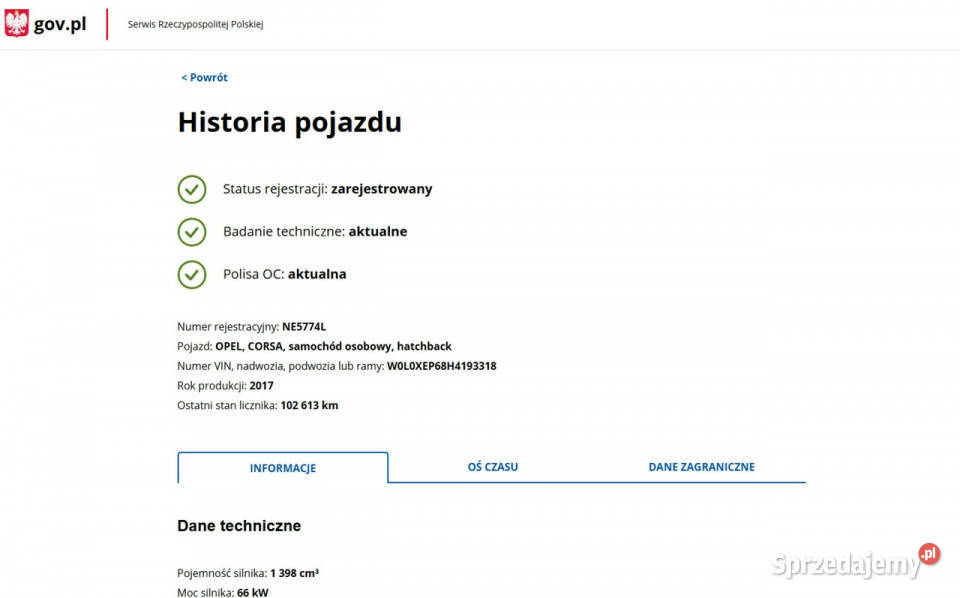 Opel Corsa 14 Benzyna Zarejestrowany Elbląg
