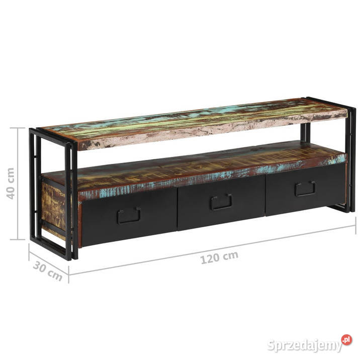 Szafka pod TV z drewna odzyskanego 120 x 30 x 40 Warszawa