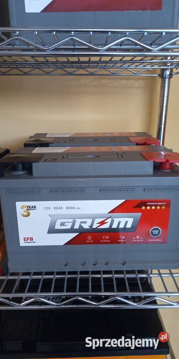 Akumulator GROM EFB START&STOP 80Ah 800A Prawy + ,wysoki Szczecin ...